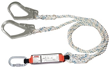 Nylon Rope Absorber Lanyard - Double Snap Hook - Fall Protection Series
